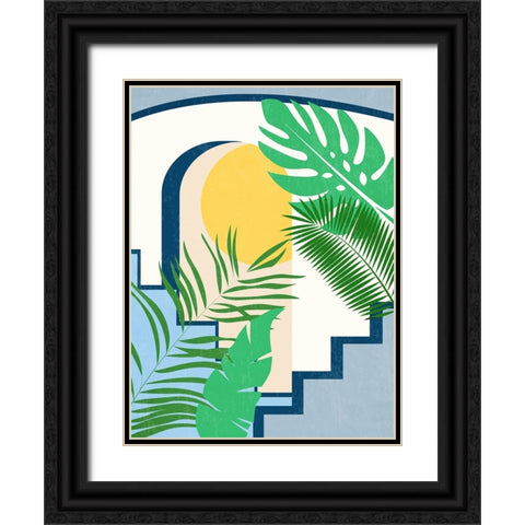 Beach House Black Ornate Wood Framed Art Print with Double Matting by Allen, Kimberly