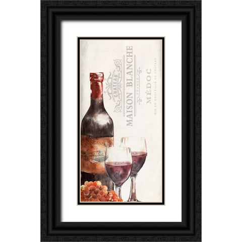 Vineyard Panel 1 Black Ornate Wood Framed Art Print with Double Matting by Allen, Kimberly