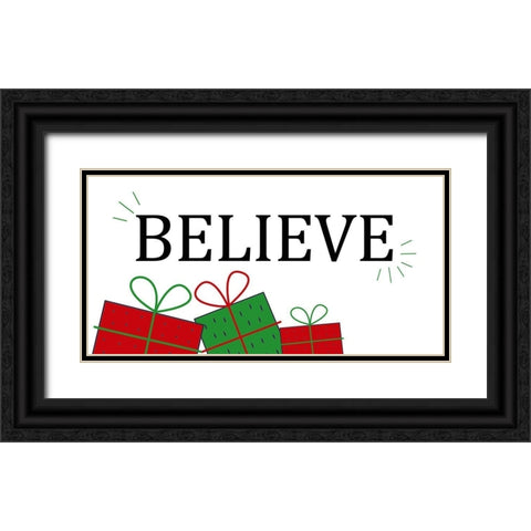 Believe Presents Black Ornate Wood Framed Art Print with Double Matting by Allen, Kimberly
