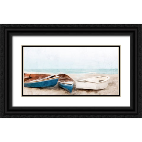 Three Beached Black Ornate Wood Framed Art Print with Double Matting by Allen, Kimberly