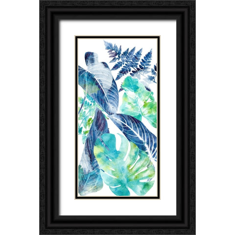 Watercolor Palm Panel 1 Black Ornate Wood Framed Art Print with Double Matting by Allen, Kimberly