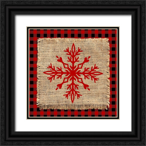Snowflake Winter 1 V2 Black Ornate Wood Framed Art Print with Double Matting by Allen, Kimberly