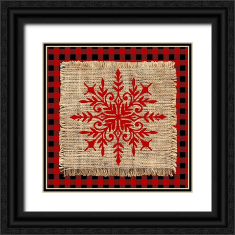 Snowflake Winter 3 V2 Black Ornate Wood Framed Art Print with Double Matting by Allen, Kimberly