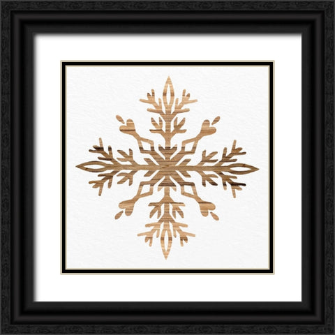 Wooden Snowflake 2 Black Ornate Wood Framed Art Print with Double Matting by Allen, Kimberly