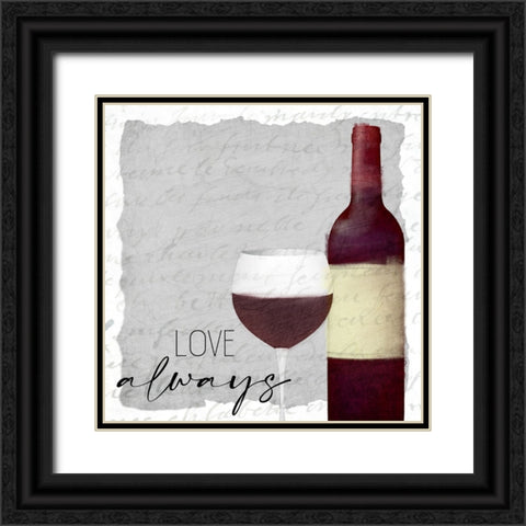 Good Times Wine 1 Black Ornate Wood Framed Art Print with Double Matting by Allen, Kimberly