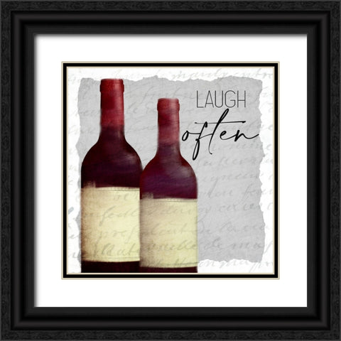 Good Times Wine 2 Black Ornate Wood Framed Art Print with Double Matting by Allen, Kimberly