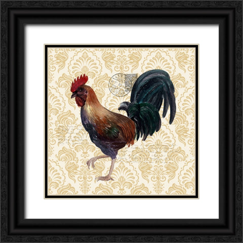 Rooster 3 Black Ornate Wood Framed Art Print with Double Matting by Allen, Kimberly