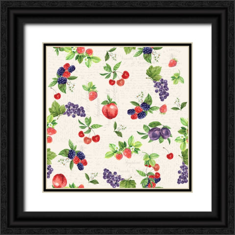Summer Fruits Black Ornate Wood Framed Art Print with Double Matting by Allen, Kimberly