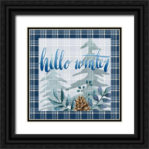 Hello Winter Black Ornate Wood Framed Art Print with Double Matting by Allen, Kimberly