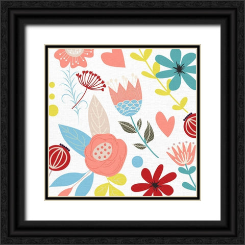 Summer Floral 2 Black Ornate Wood Framed Art Print with Double Matting by Allen, Kimberly