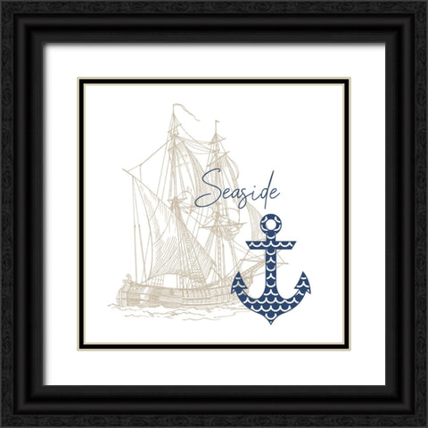 Seaside 2 Black Ornate Wood Framed Art Print with Double Matting by Allen, Kimberly