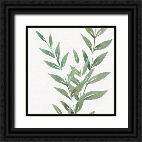 Greens Square 1 Black Ornate Wood Framed Art Print with Double Matting by Allen, Kimberly