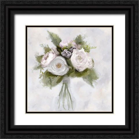 Peonies Black Ornate Wood Framed Art Print with Double Matting by Allen, Kimberly