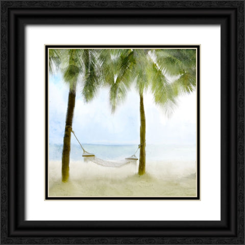 Nap On The Beach Black Ornate Wood Framed Art Print with Double Matting by Allen, Kimberly