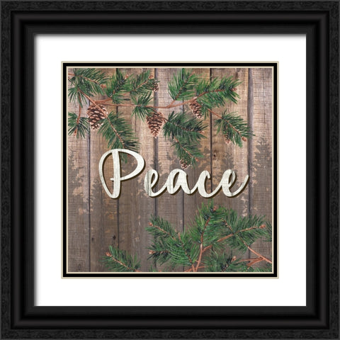 Peace 1 Black Ornate Wood Framed Art Print with Double Matting by Allen, Kimberly