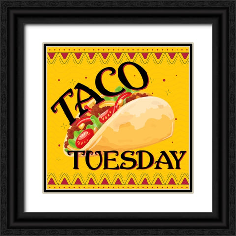 Taco Tuesday Black Ornate Wood Framed Art Print with Double Matting by Allen, Kimberly