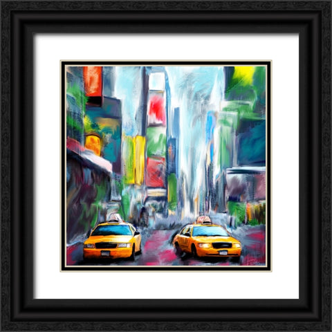 Times Square Black Ornate Wood Framed Art Print with Double Matting by Allen, Kimberly