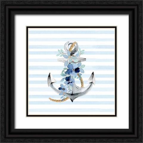 Floral Anchor Black Ornate Wood Framed Art Print with Double Matting by Allen, Kimberly