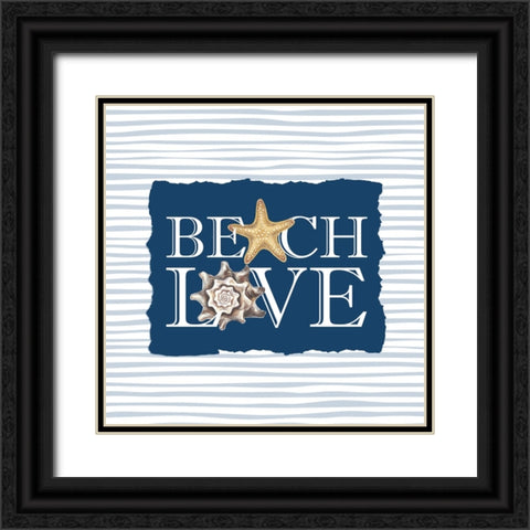 Beach Love Black Ornate Wood Framed Art Print with Double Matting by Allen, Kimberly