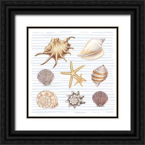 Beach Love Pattern 2 Black Ornate Wood Framed Art Print with Double Matting by Allen, Kimberly