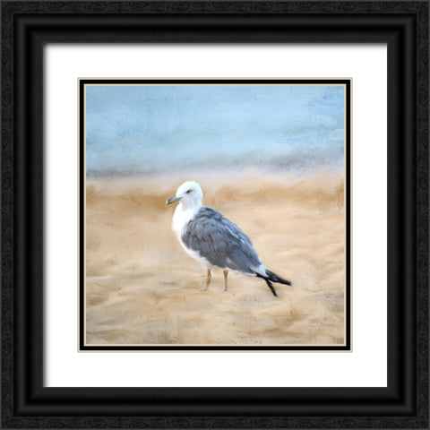 Seagull Black Ornate Wood Framed Art Print with Double Matting by Allen, Kimberly