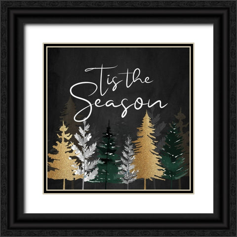 Tis The Season Pines Black Ornate Wood Framed Art Print with Double Matting by Allen, Kimberly