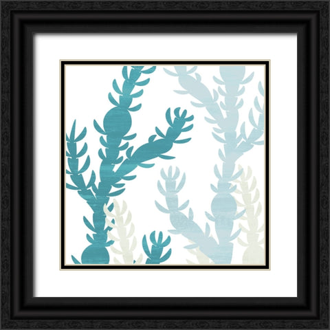 Seaweed Blue 3 Black Ornate Wood Framed Art Print with Double Matting by Allen, Kimberly
