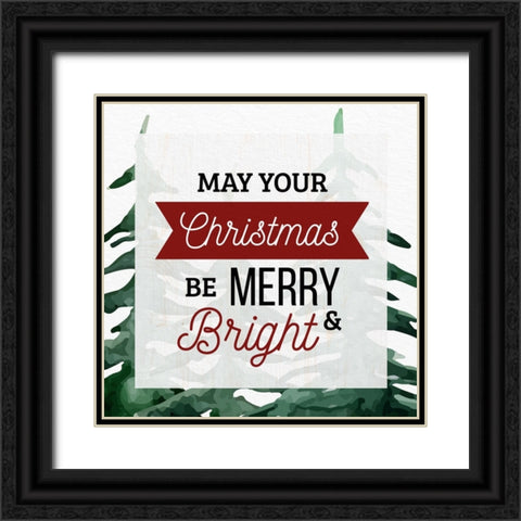 May Your Christmas Black Ornate Wood Framed Art Print with Double Matting by Allen, Kimberly