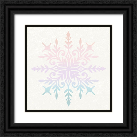 Pastel Snowflake 1 Black Ornate Wood Framed Art Print with Double Matting by Allen, Kimberly