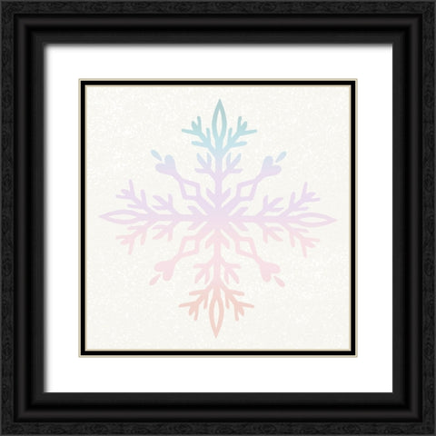 Pastel Snowflake 2 Black Ornate Wood Framed Art Print with Double Matting by Allen, Kimberly