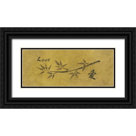 Love Bamboo Black Ornate Wood Framed Art Print with Double Matting by Emery, Kristin