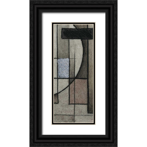Modern Circles Right Black Ornate Wood Framed Art Print with Double Matting by Emery, Kristin
