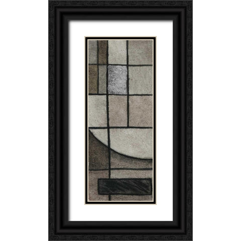 Modern Circles Left Black Ornate Wood Framed Art Print with Double Matting by Emery, Kristin