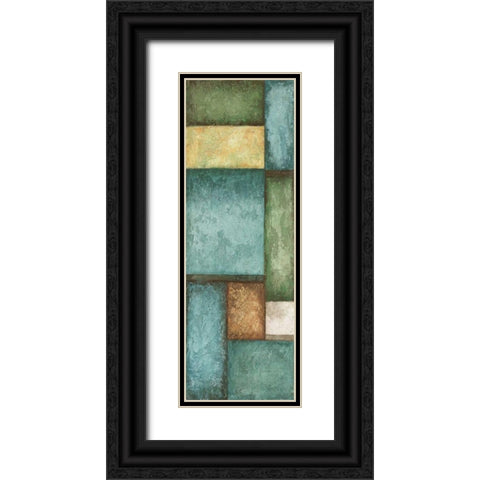 Rectangles Left Black Ornate Wood Framed Art Print with Double Matting by Emery, Kristin
