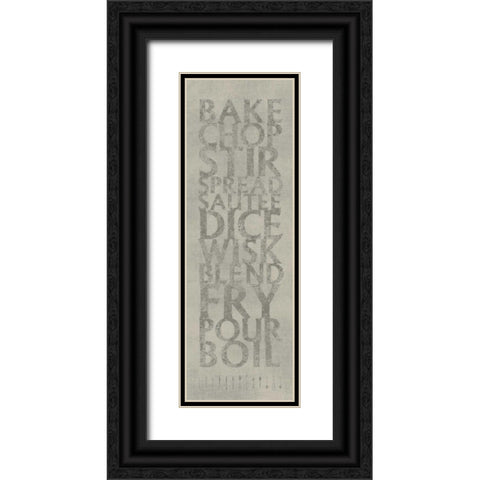 Kitchen List Black Ornate Wood Framed Art Print with Double Matting by Emery, Kristin