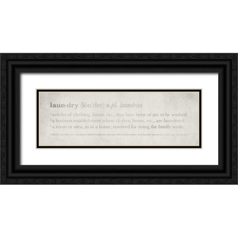 Definitions - Laundry I Black Ornate Wood Framed Art Print with Double Matting by Emery, Kristin