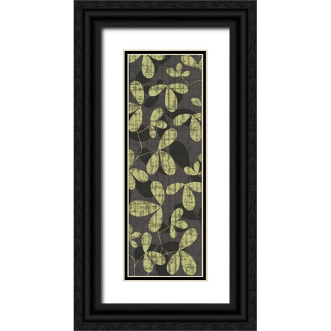 Green and Gray Leaves Black Ornate Wood Framed Art Print with Double Matting by Emery, Kristin
