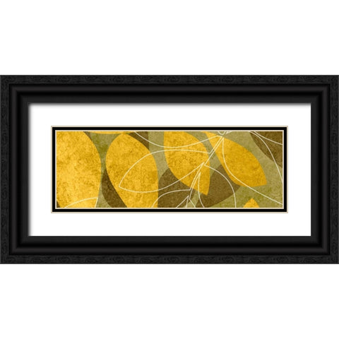 Leaves I Black Ornate Wood Framed Art Print with Double Matting by Emery, Kristin