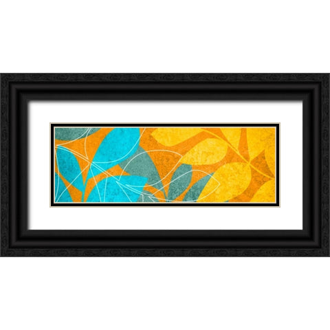 Leaves II Black Ornate Wood Framed Art Print with Double Matting by Emery, Kristin