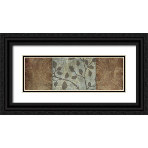 Rustic Leaves I Black Ornate Wood Framed Art Print with Double Matting by Emery, Kristin