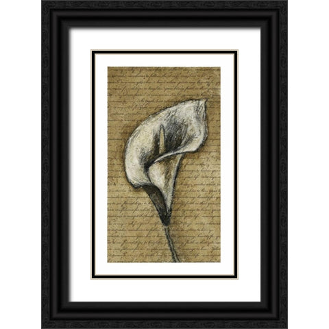 Lily Left Black Ornate Wood Framed Art Print with Double Matting by Emery, Kristin