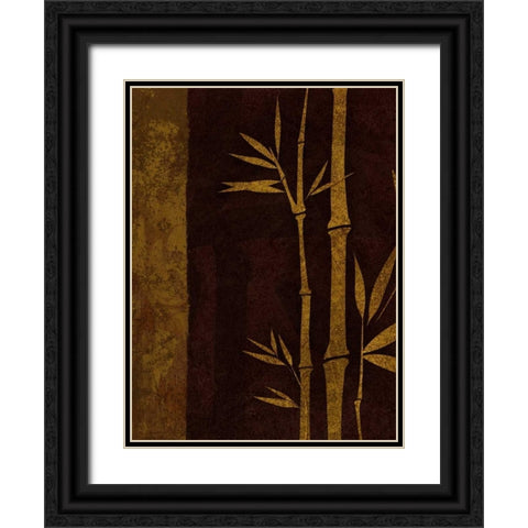 Deep Red Rectangle - Left Black Ornate Wood Framed Art Print with Double Matting by Emery, Kristin