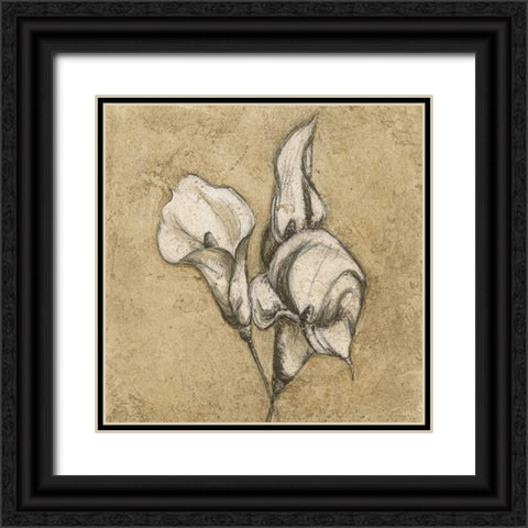 Calla Lily III Black Ornate Wood Framed Art Print with Double Matting by Emery, Kristin