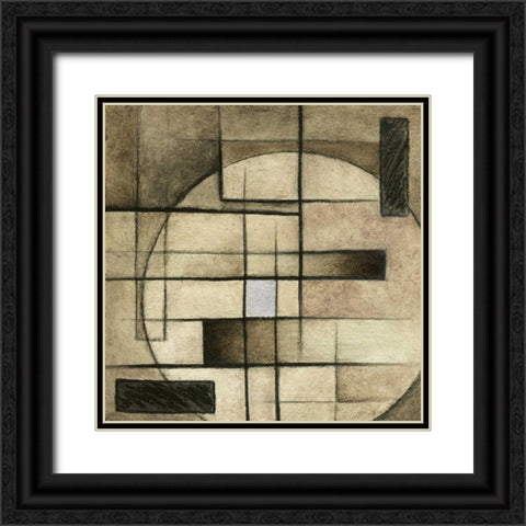 Brown Circle Box II Black Ornate Wood Framed Art Print with Double Matting by Emery, Kristin