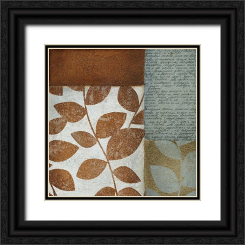 Leaf Letter I Black Ornate Wood Framed Art Print with Double Matting by Emery, Kristin