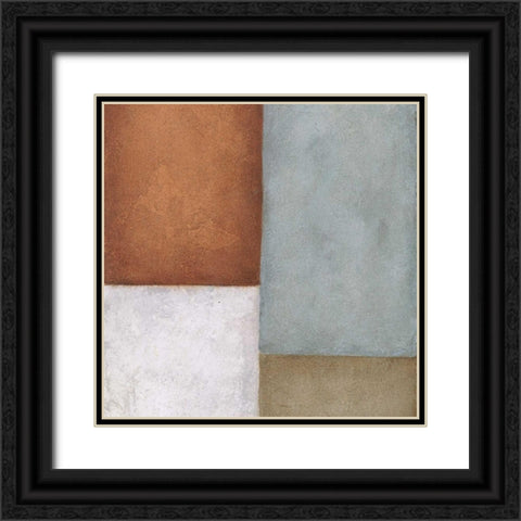 Tile 1 Black Ornate Wood Framed Art Print with Double Matting by Emery, Kristin