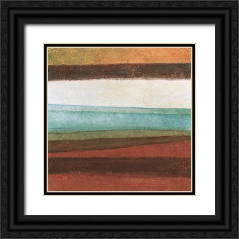 Stripes II Black Ornate Wood Framed Art Print with Double Matting by Emery, Kristin