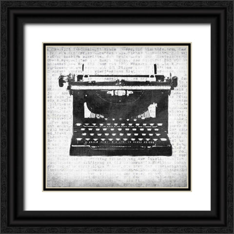 Typewriter I Black Ornate Wood Framed Art Print with Double Matting by Emery, Kristin