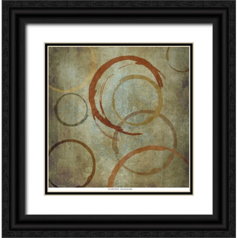 Vintage Circels I Black Ornate Wood Framed Art Print with Double Matting by Emery, Kristin