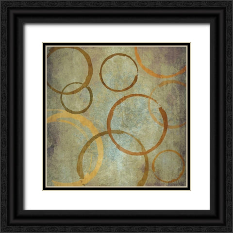 Vintange Circles IIA Black Ornate Wood Framed Art Print with Double Matting by Emery, Kristin